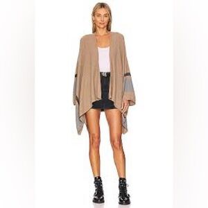 Velvet by Graham & Spencer Tan Knit wrap cape